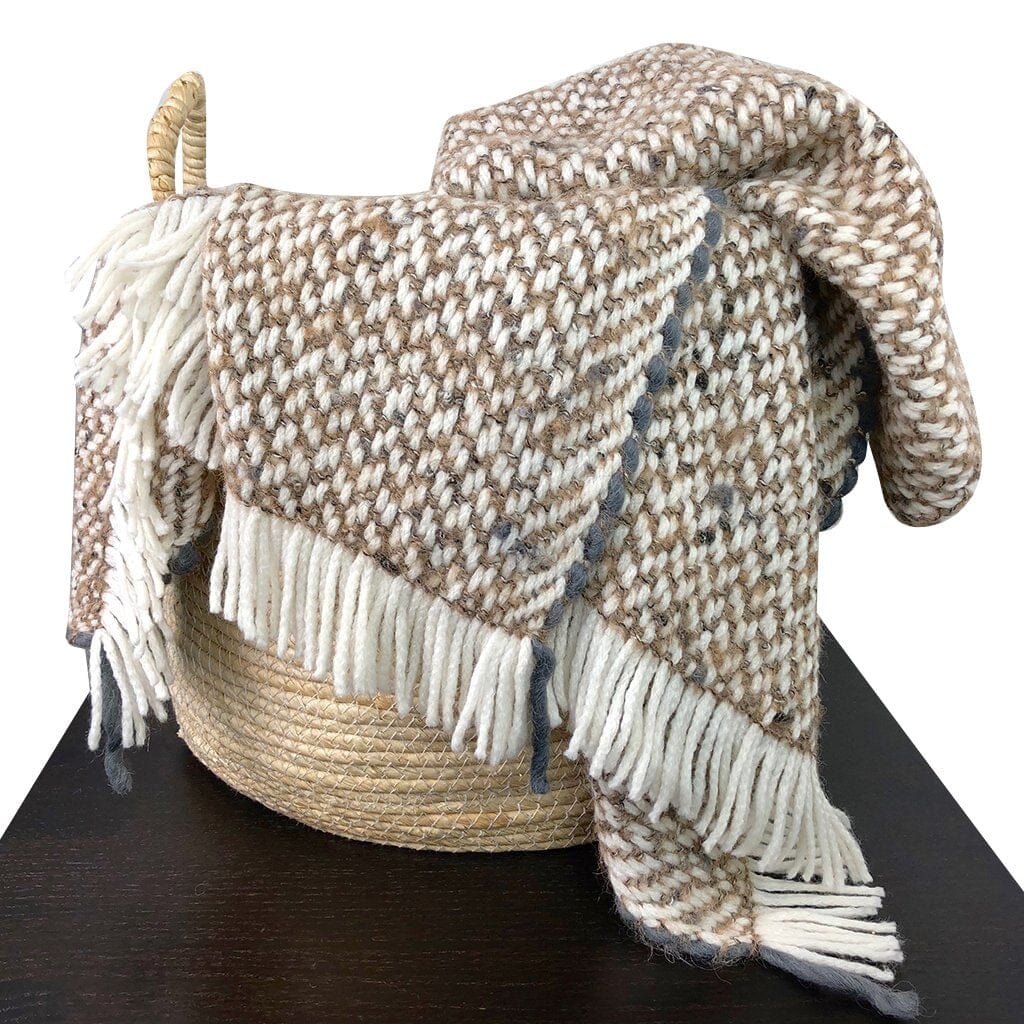 Handmade Alpaca Throw in Chunky Camel Weave - Image 3