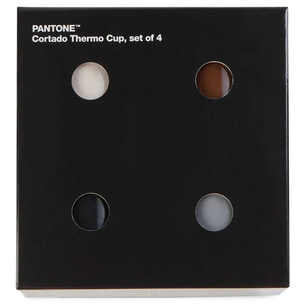 Pantone Cortado Thermo Cup Set of 4 in Grays & Browns & Black - Image 3