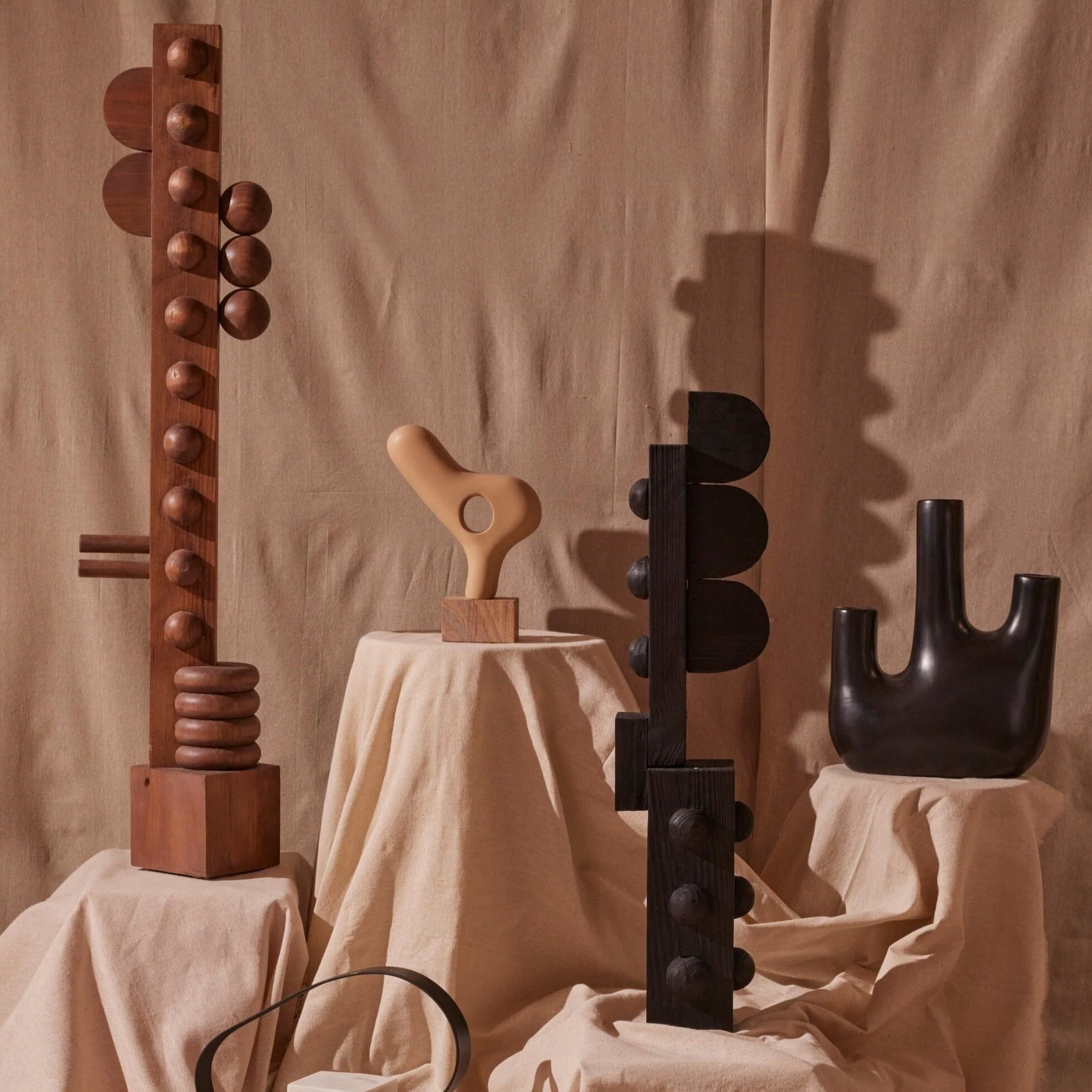Meso Goods Charcoal Finish Jamas Wood Sculpture - Image 3