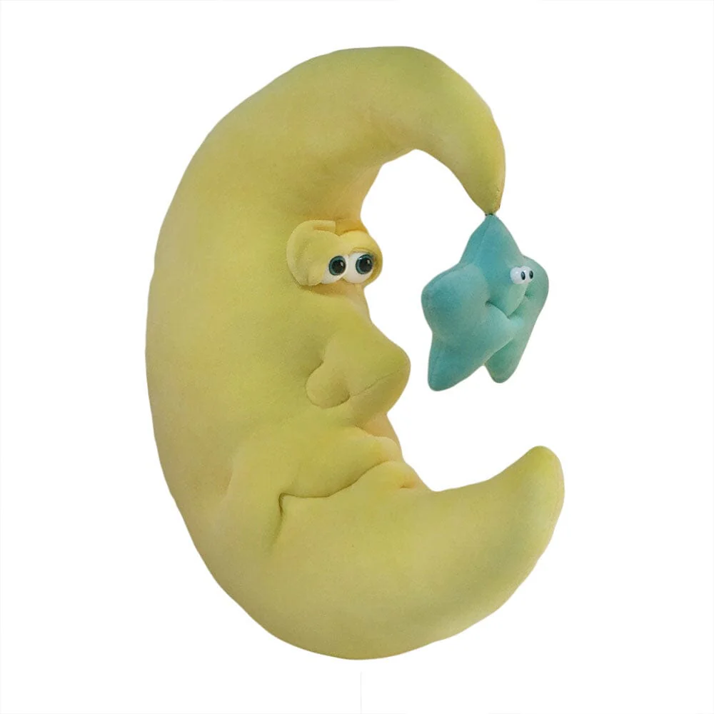 Plush Crescent Moon & Star Soft Sculpture for Mobiles & Decoration - Image 5