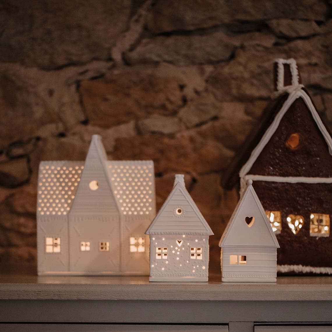 Rader Porcelain Village Gingerbread House Set of 3 - Image 2