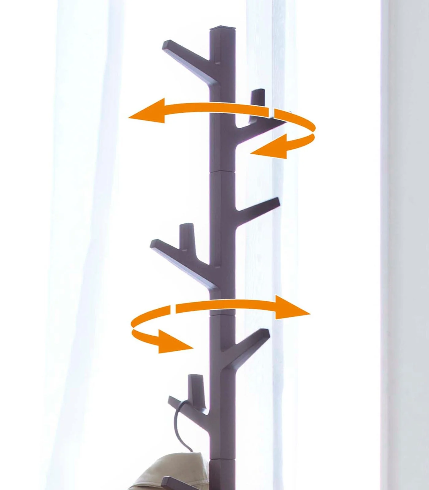Yamazaki 69" Steel Coat Rack with Rotating Branches - Image 10