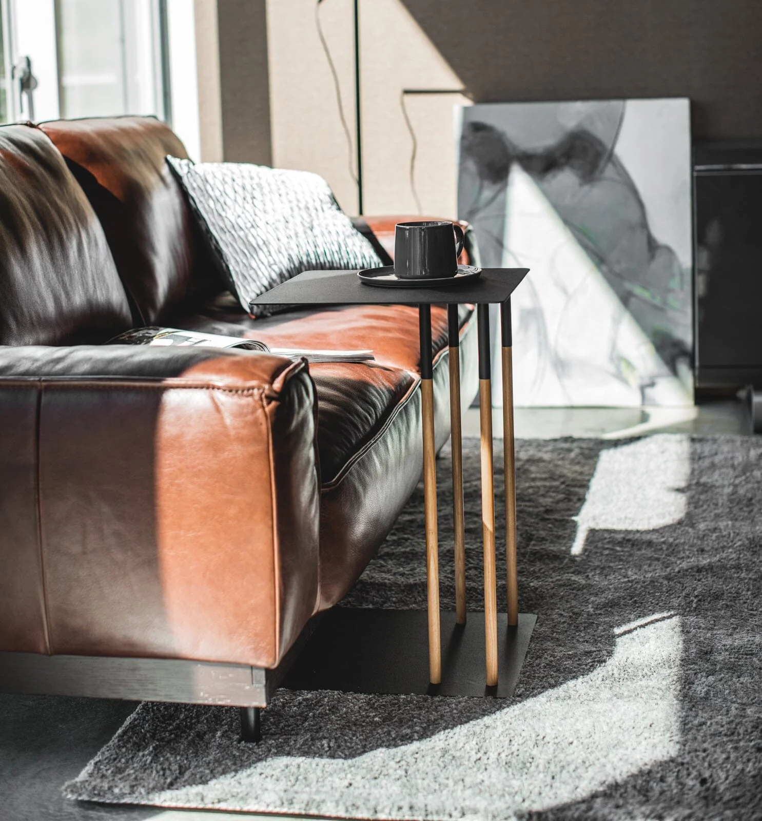 Yamazaki Steel & Wood C Side Table - Image 8