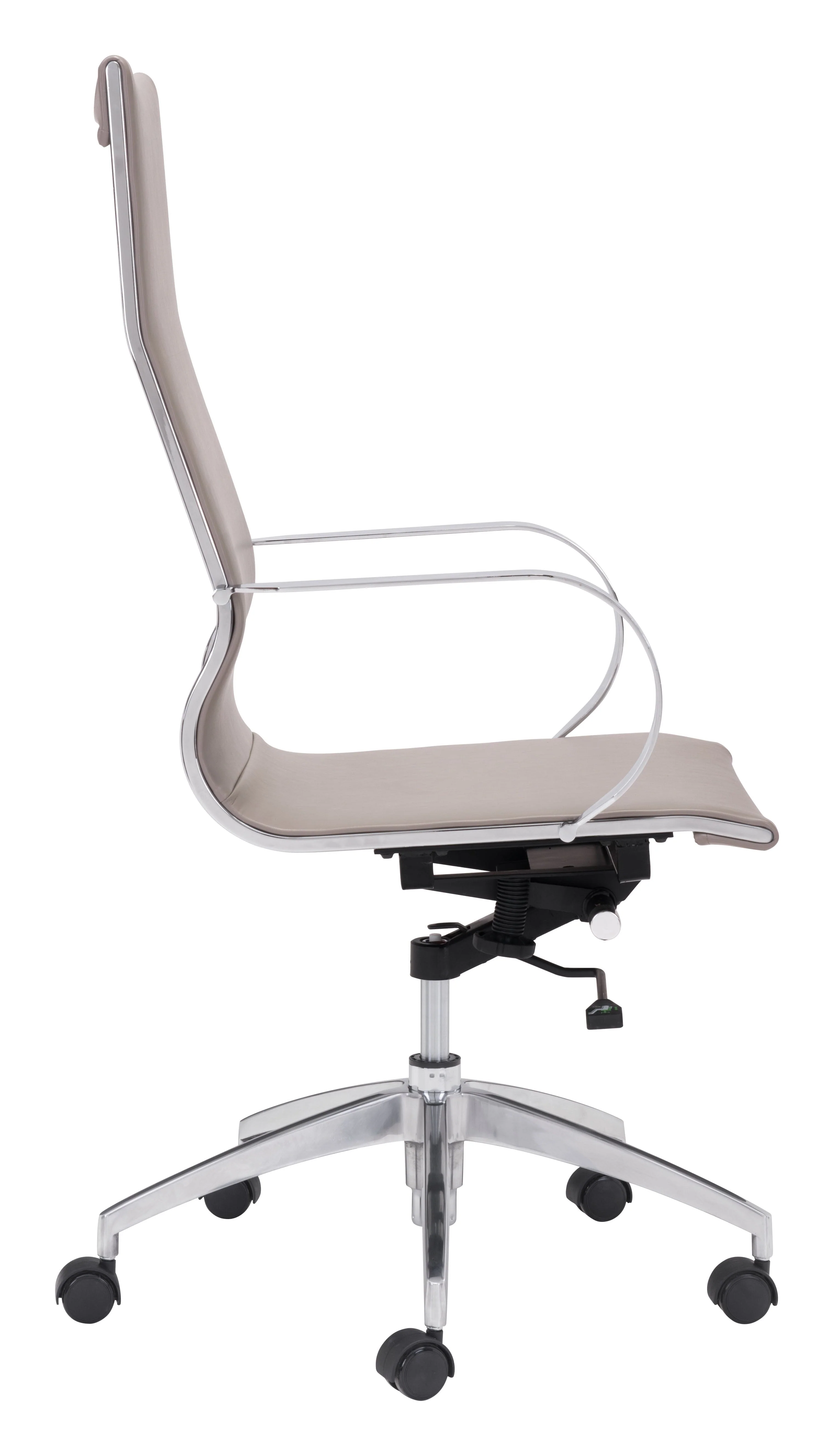 Zuo Glider High Back Office Chair Taupe - Image 3